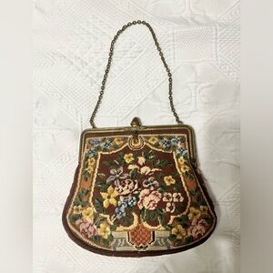 Stunning  Needlepoint embroidered Vintage Handbag
